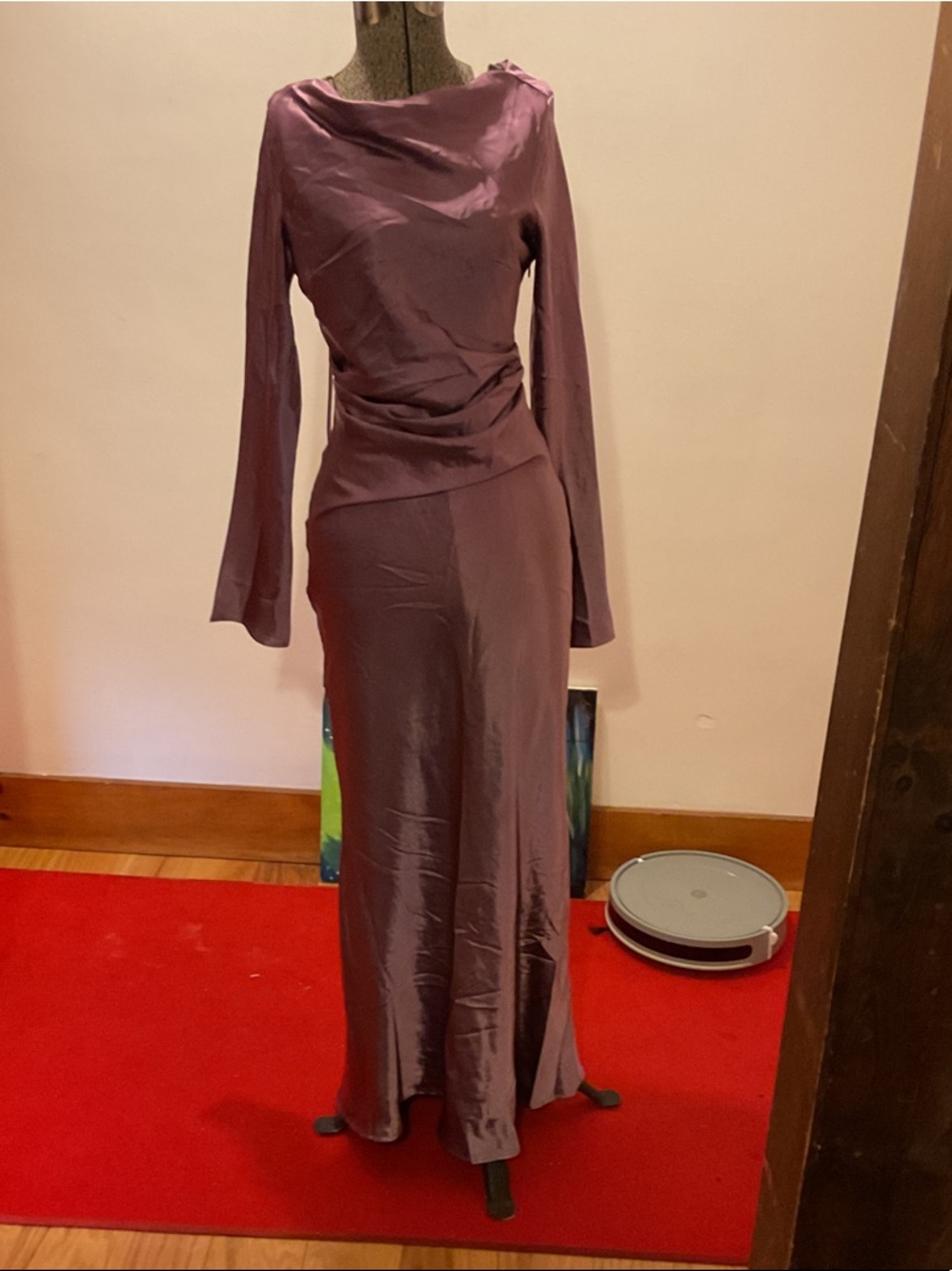 Selfie Leslie Long Sleeve Maxi Dress in Mauve